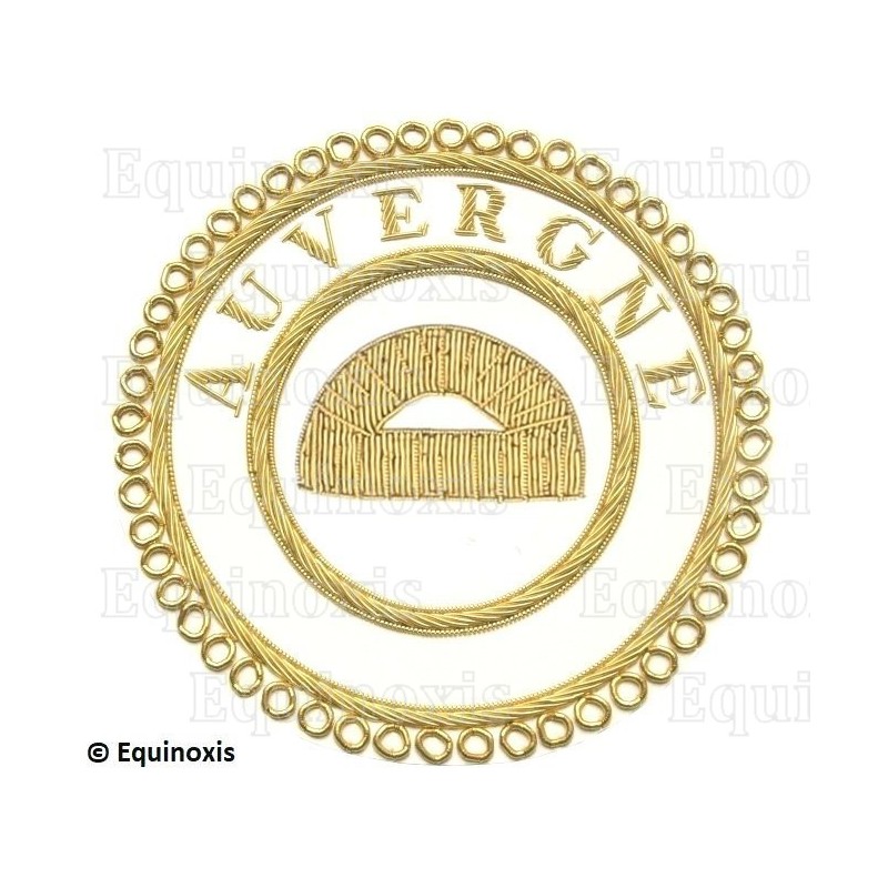 Badge / Macaron GLNF – Grande tenue provinciale – Grand Surintendant – Auvergne – Brodé main